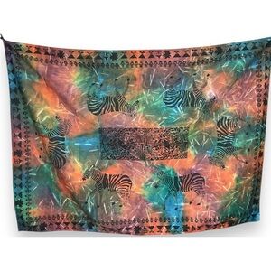 Handmade Tablecloth Africa Zebra Tablecloth‎ Dyed Rectangular 75" x 55" Colorful